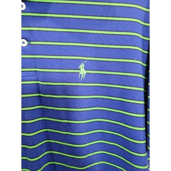 Polo Golf Ralph Lauren Large Performance PGA Scottsdale Blue Green Striped Polo - Picture 3 of 8